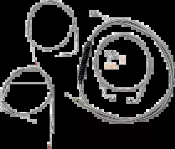 La Choppers Beach Bars Braided Cable Line Kit fits 1996-2006 Harley Softail FLST