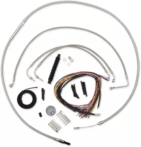 La Choppers Braided 12"-14" Ape Hanger Non ABS Cable Kit 2008-13 Harley Touring