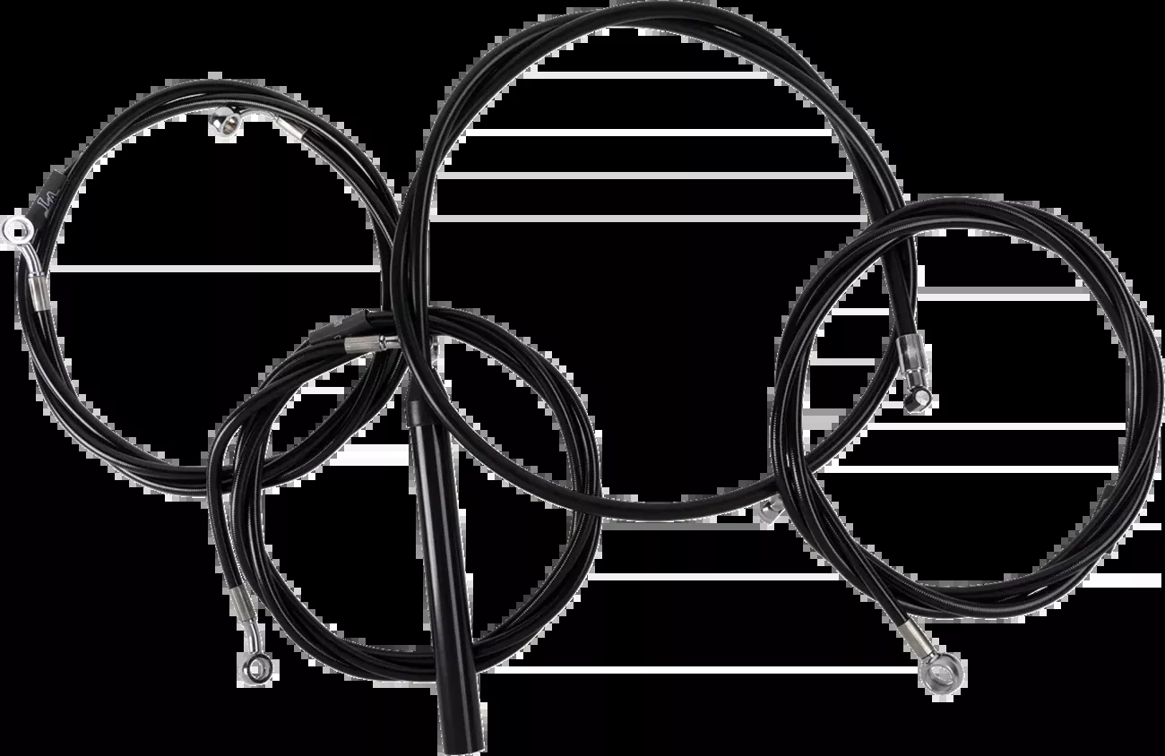 La Choppers Complete 15"-17" Handlebar Cable Brake Line Kit 23-26 Harley Touring