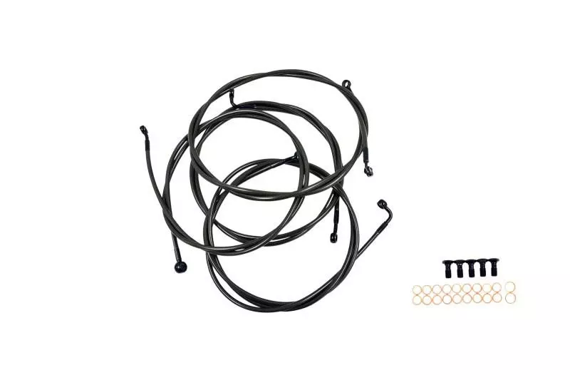 LA Choppers Standard Midnight Handlebar Cable/ Brake Line Kits for '13-15 CVO, '14-15 FLHTCU, FLHTK, FLHX Models With ABS for Use w/ 12-inch to 14-inch Ape Hangers