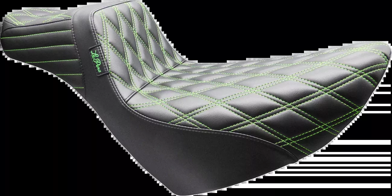 Le Pera Tailwhip Daddy Long Legs Green Diamond Seat for 2018-2026 Harley Softail