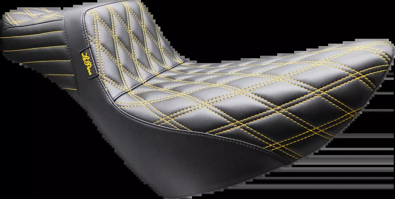 Le Pera Tailwhip Gold Diamond Daddy Long Legs Seat for 2018-26 Harley Low Rider