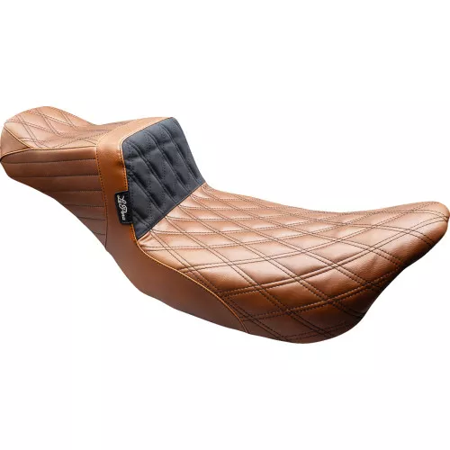 LePera Tailwhip Daddy Long Legs Seat for 2008-2023 Harley Touring - Double Diamond - Brown / Black