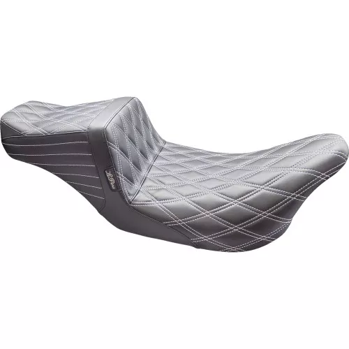 LePera Tailwhip Double Diamond Seat for 2008-2023 Harley Touring - Grey
