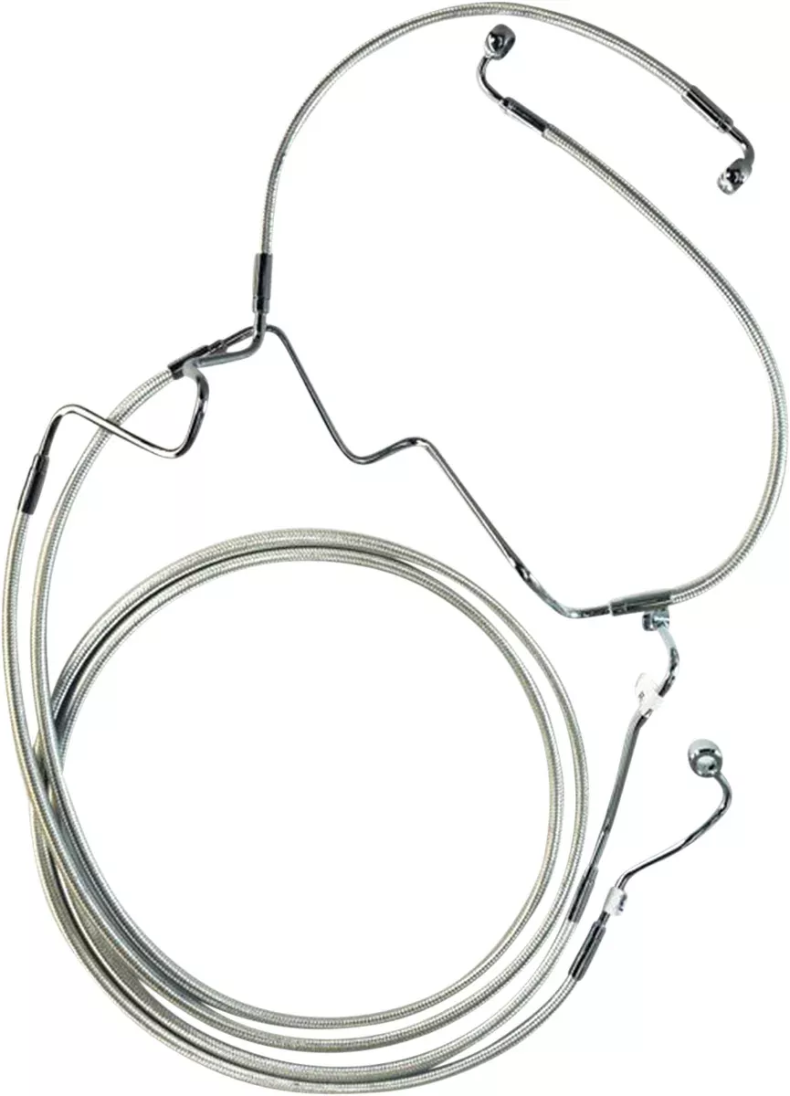 Magnum Designer +2" Front Lower Dual Disc ABS Brake Line Kit Chromite Harley 14-Up