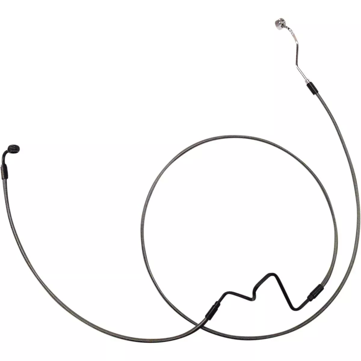 Magnum Designer +4" Front Lower Left Disc ABS Brake Line Kit Black Harley 14-Up
