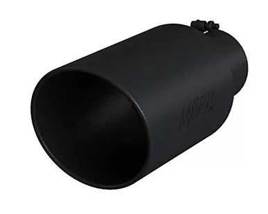 MBRP T5129BLK Black Coated Rolled End Tip, 8" O.D, 5" Inlet 18" in Length