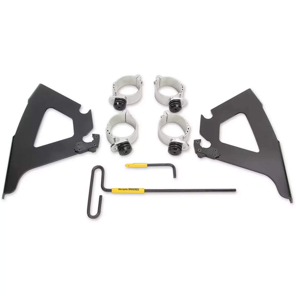 MEMPHIS SHADES 2321-0389 MEB2023 Fats/Slim Windshield Trigger-Lock Complete Mount Kit Fats/Slim Trigger Lock Mounting Kit - Hammer - Black