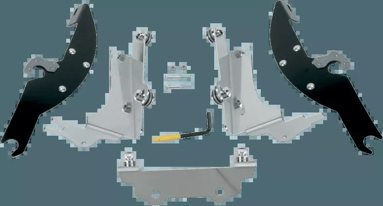 Memphis Shades Batwing Windshield Mounting Kit for Vulcan 800B '96-05 & Vulcan 1500D/E Classic '96-05 (NOT FOR FI MODELS)-Black FAIRING AND WINDSHIELD NOT INCLUDED