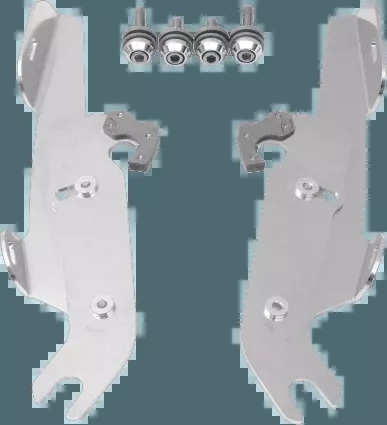 Memphis Shades Fats/Slim Quick-Release Windshield Hardware for FLSTN '93-96 & '05-17WITH OEM LIGHTBAR