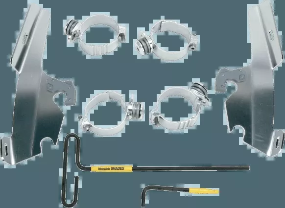 Memphis Shades Fats/Slim Windshield Mounting Hardware for VTX1800 '01-up (with exposed forks)