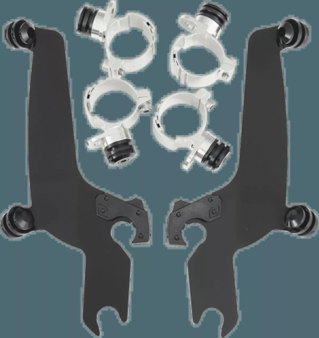 Memphis Shades Sportshield No-Tool Windshield Mounting Hardware for Stateline 1300-Black Night-Shades