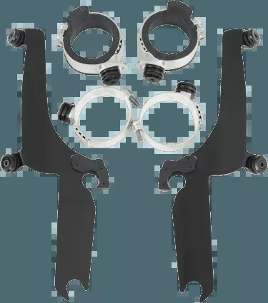 Memphis Shades Sportshield No-Tool Windshield Mounting Hardware for V-Star650/1100 Classic '98-13 -Black Night-Shades