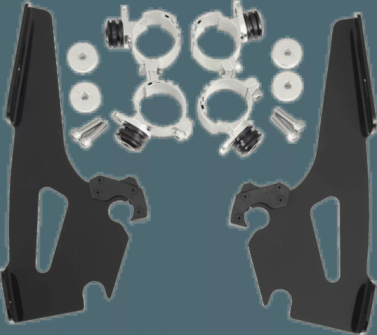 MemphisShadesBatwing Windshield Mounting Kit for VLX 600'88-07-Black FAIRING AND WINDSHIELD NOT INCLUDED