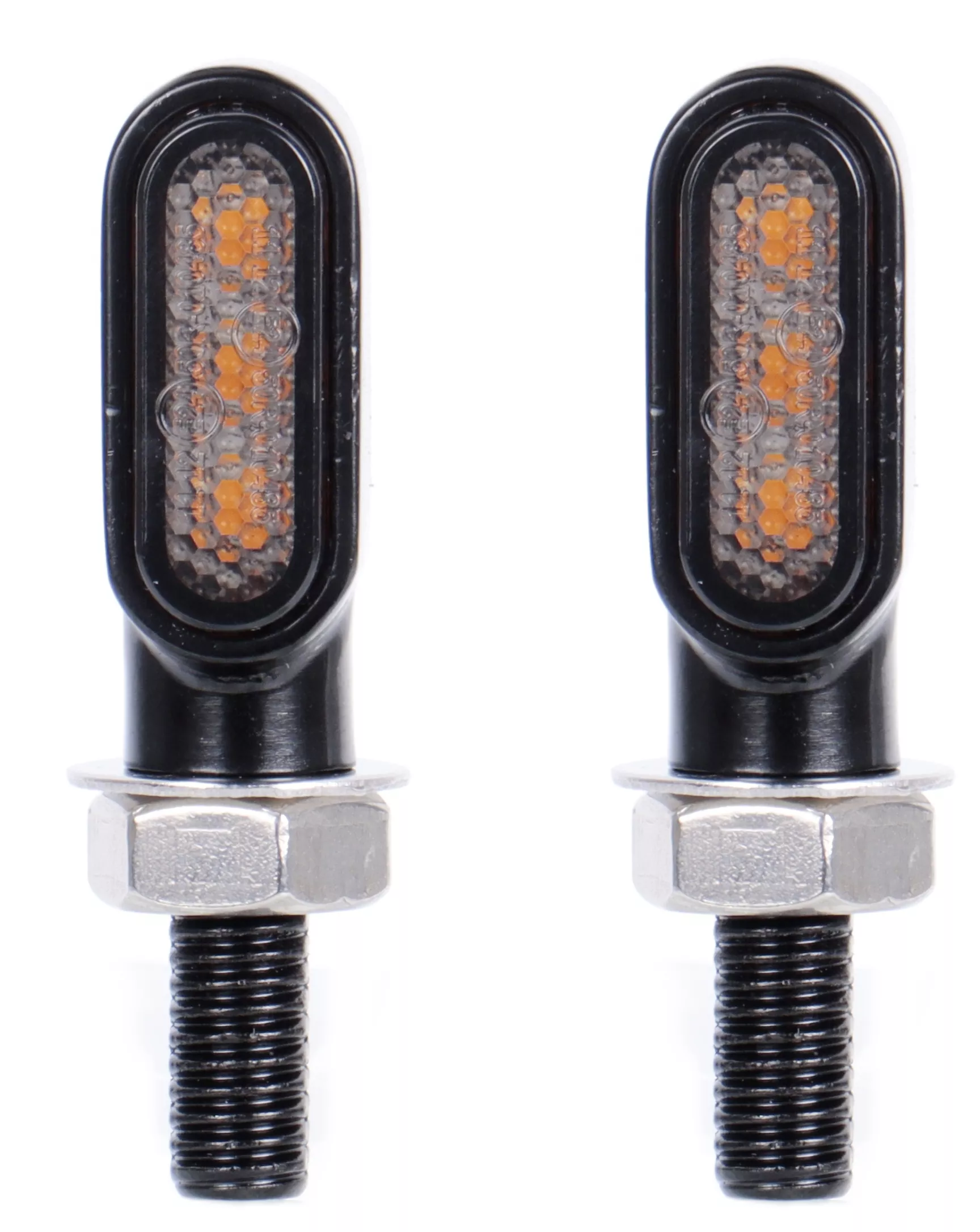 Milwaukee Twins LED Mini Oval Amber Turn Signal Set