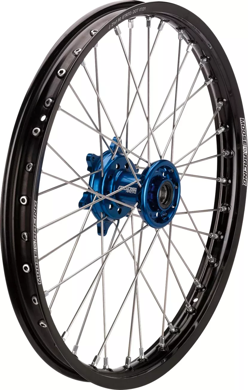 Moose Offroad Wheel Assembly – SX-1 – Complete – Front – Black Wheel/Blue Hub – 19×1.4 – Suzuki RM/Yamaha YZ-YF-14019-BKBU