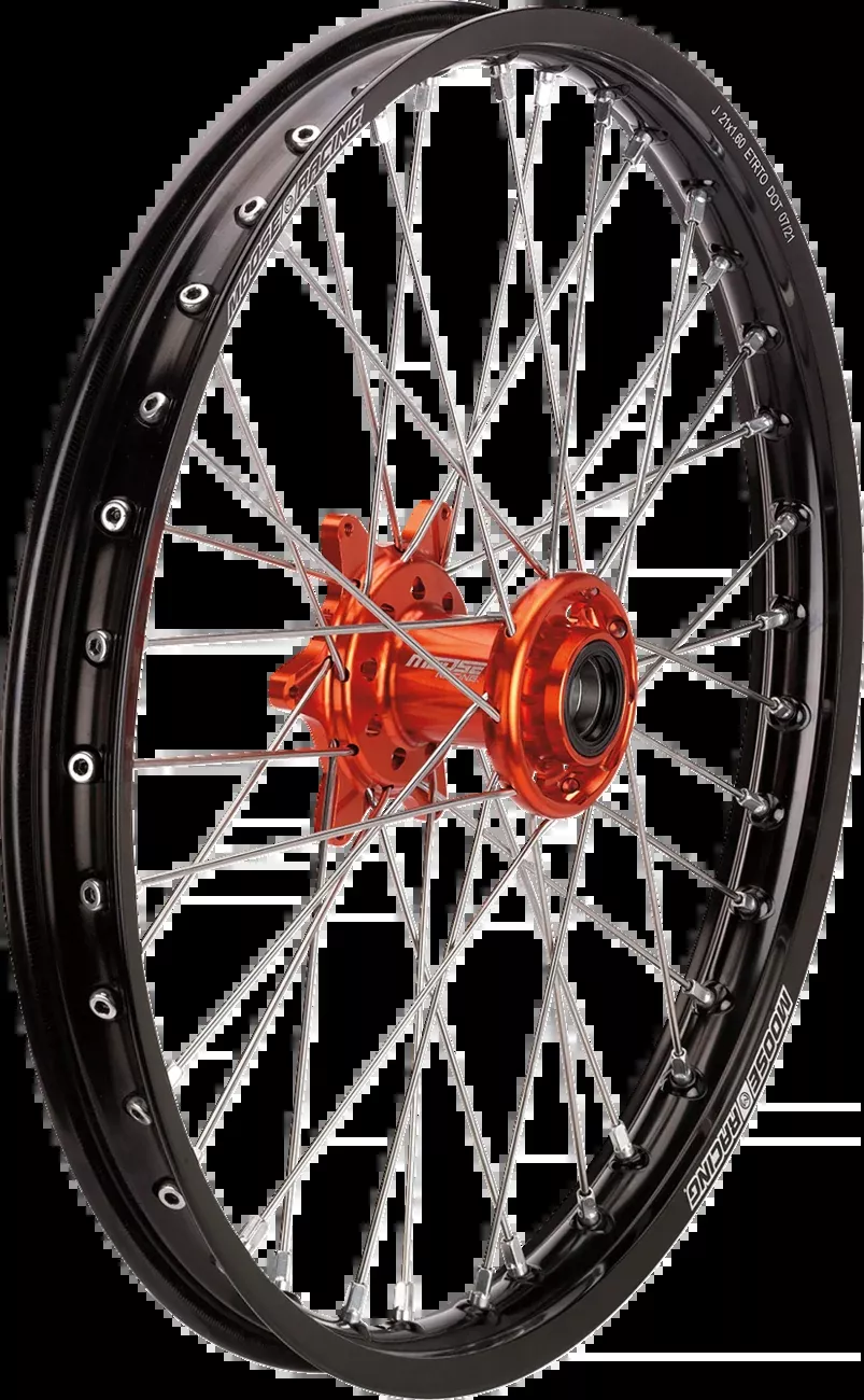 Moose Offroad Wheel Assembly – SX-1 – Complete – Front – Black Wheel/Orange Hub – 21×1.6 – KTM/Gas Gas/Husqvarna-MF-16021-BKOR