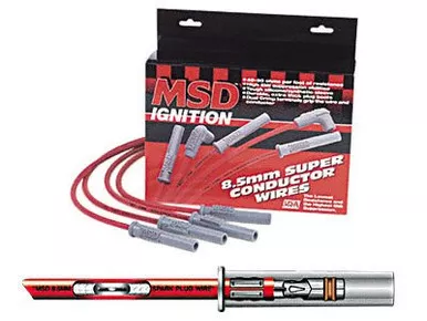 MSD 31229 Super Conductor 8.5mm Spark Plug Wire Set for 8 Cylinder Engine, 8 Set