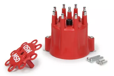 MSD V8 Distributor Cap with HEI Terminals and Spark Plug Wire Retainer 8433