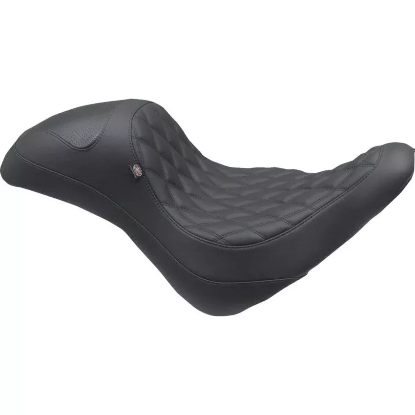 Mustang Black Double Diamond Extreme Fastback Seat 4 Harley