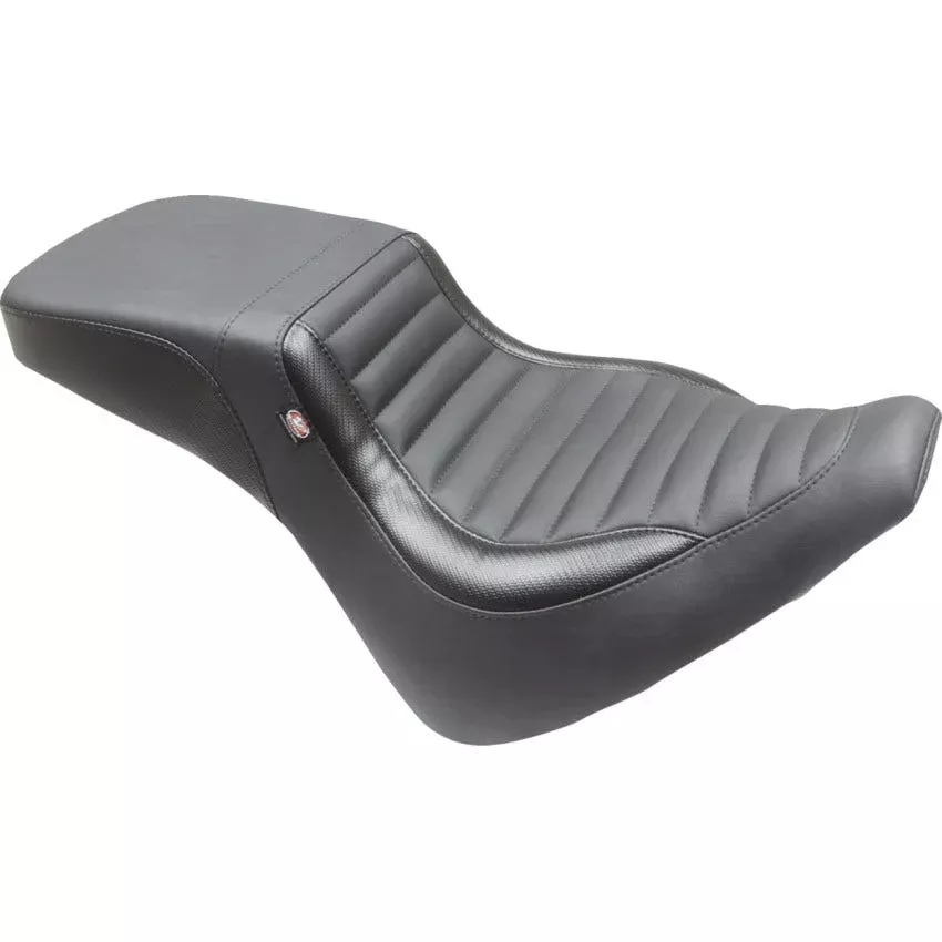 Mustang Black Tuck-N-Roll Squareback Seat 4 Harley