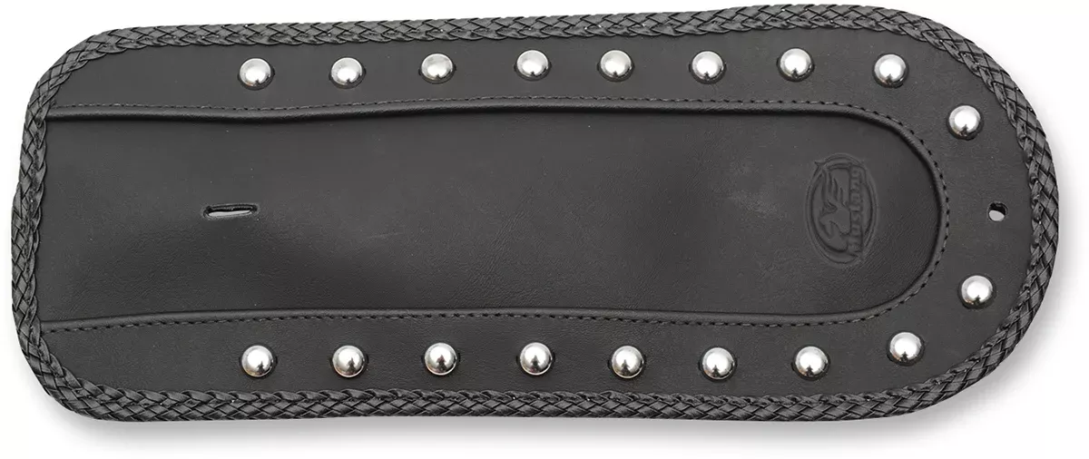 Mustang Fender Bib - Smooth Chrome-Studded - Black - HD Dyna '06-'17 - 78061