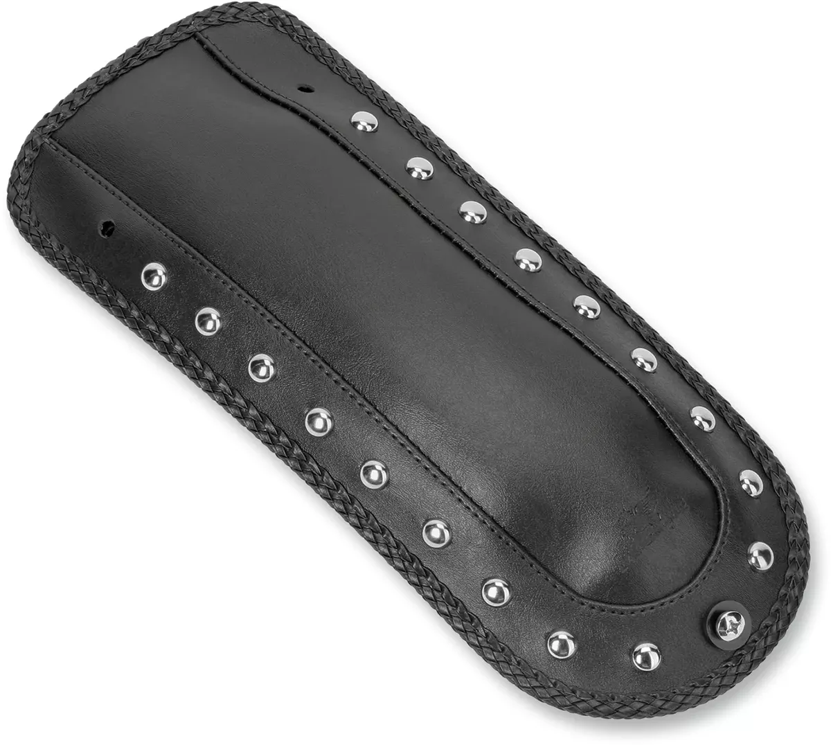 Mustang Fender Bib - Smooth Chrome-Studded - Black - HD Softail '00-'17 - 78113