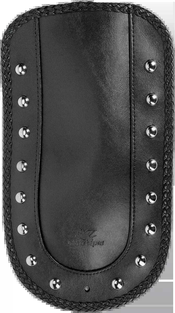 Mustang Fender Bib - Smooth Chrome-Studded - Black - HD Softail '06-'17 - 78118