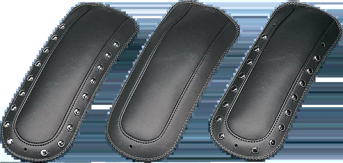 Mustang Fender Bib - Smooth Chrome-Studded - Black - HD Softail/FXR - 78026
