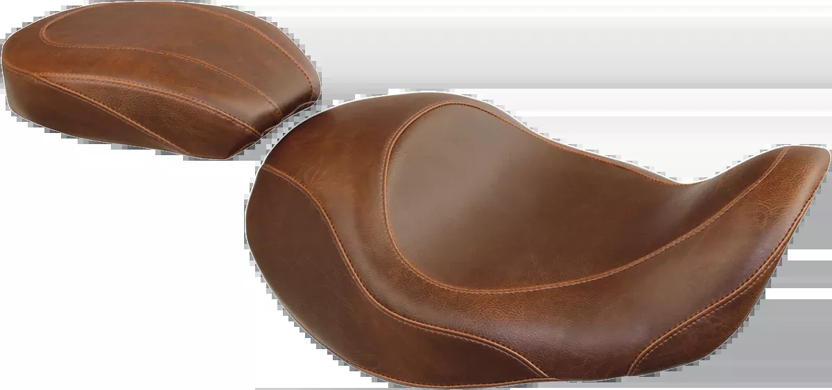Mustang Forward Wide Tripper Solo Seat - Plain - Brown - Dyna '06-'17 - 76708