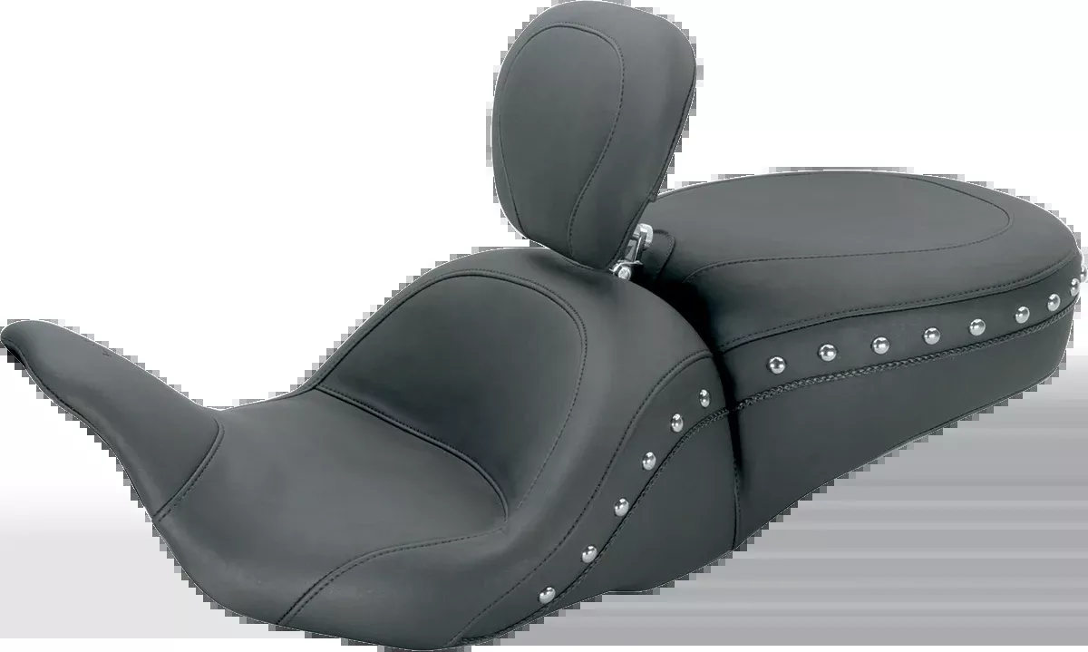 Mustang Lowdown Seat with Driver Backrest - Chrome Studded - FL '08-'25 - 79704