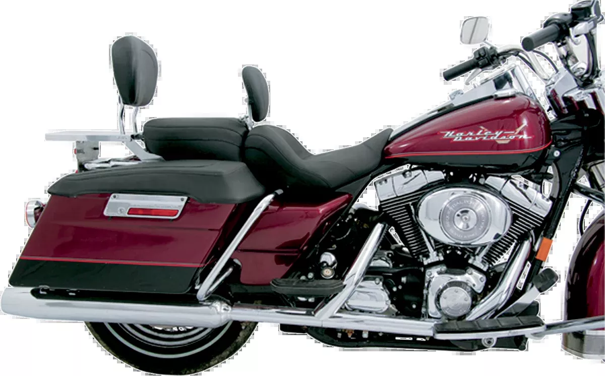 Mustang Lowdown Seat - with Driver Backrest - Plain - FLHR/FLHX '97-'07 - 79672