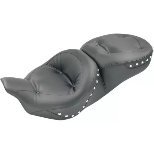 Mustang One-Piece Touring Regal Seat for 2008-2023 Harley Touring - Chrome Studs