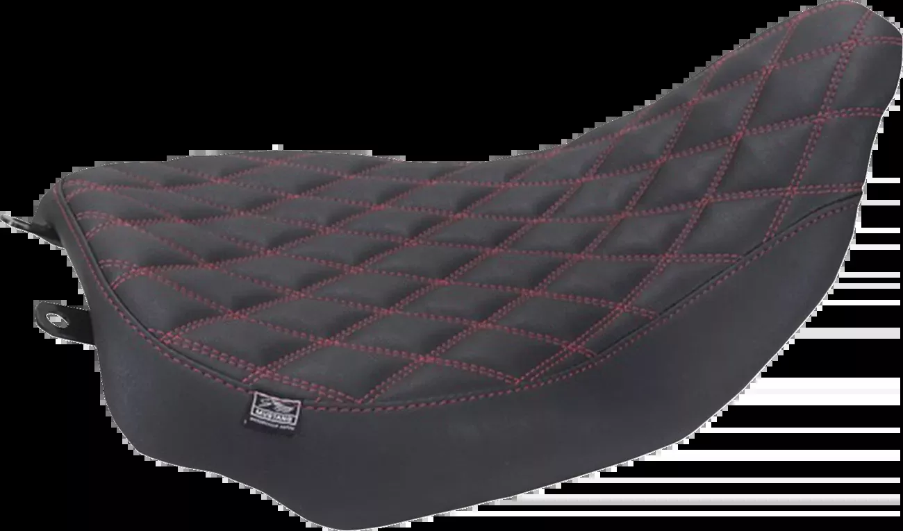 Mustang Runaround Red Stitch Solo Seat for 2023-2026 Harley Road Street Glide