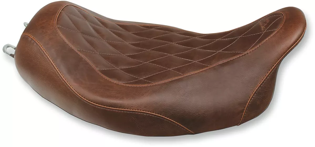 Mustang Seat - Wide Tripper™ Solo - without Backrest - Diamond - Brown - FL '08-'25 - 76722