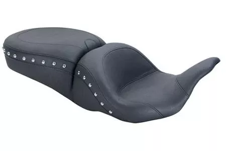 Mustang Seats One-Piece LowDown Seat for Harley Davidson Touring Models 2008-Up -Black Pearl Center (Not for '24-Up FLHX/FLTR Models)