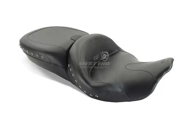 Mustang Seats Summit One-Piece Seat for Harley-Davidson Touring Models 2014-Up, Black Pearl-centered Studs and Receiver (Not for '24-Up FLHX/FLTR Models)