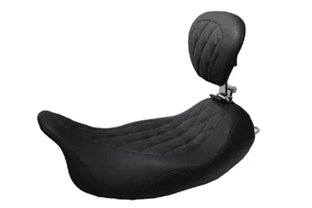 Mustang Seats Wide Tripper Solo Seat with Driver Backrest for Harley Davidson Touring Models 2008-Up -Distressed Brown (Not for '24-Up FLHX/FLTR Models)