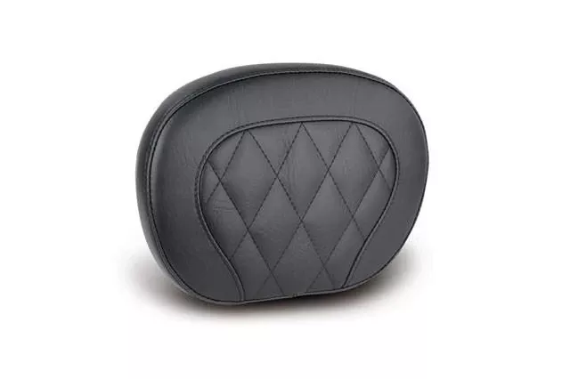 Mustang SeatsDiamond Stitch Setback Sissy Bar Pad 12" x 9", No Studs, No Conchos,for Medallion Style Sissy BarBlack