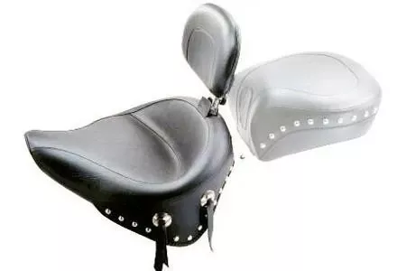 Mustang Solo Seat with Driver Backrestfor Harley Davidson Softail '84-99- Wide Studded