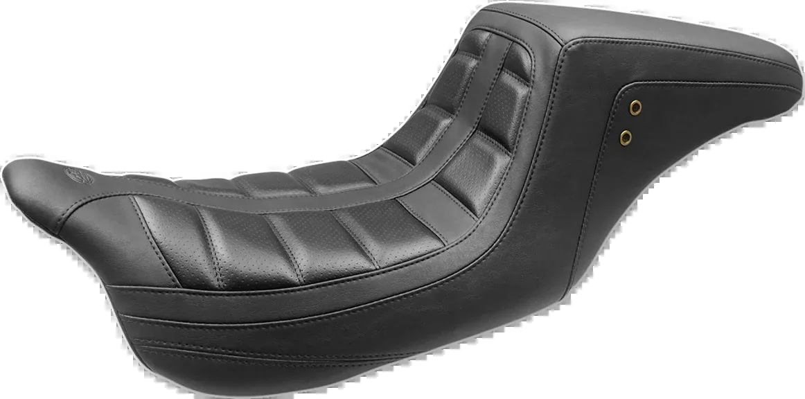 Mustang Squareback One-Piece Seat - Tuck and Roll - Black w/ Black Stitching - FL '08-'25 - 75239