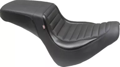 Mustang Squareback Seat - Black - Tuck-n-Roll - Fat Bob '18-'23 - 76005