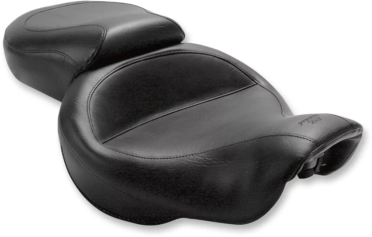Mustang Vintage Style Seat - Wide - Smooth - Black - Dyna - 75535
