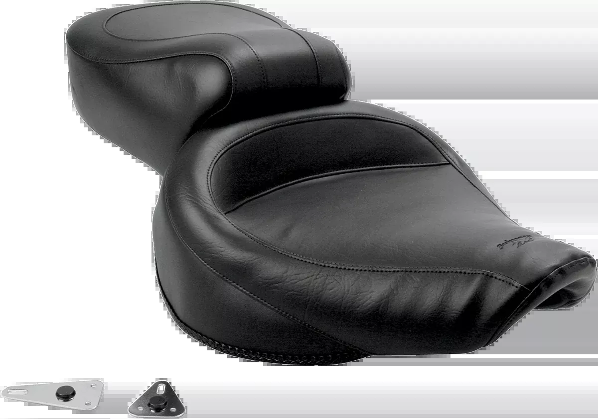 Mustang Vintage Style Seat - Wide - Smooth - Black - Dyna - 75680