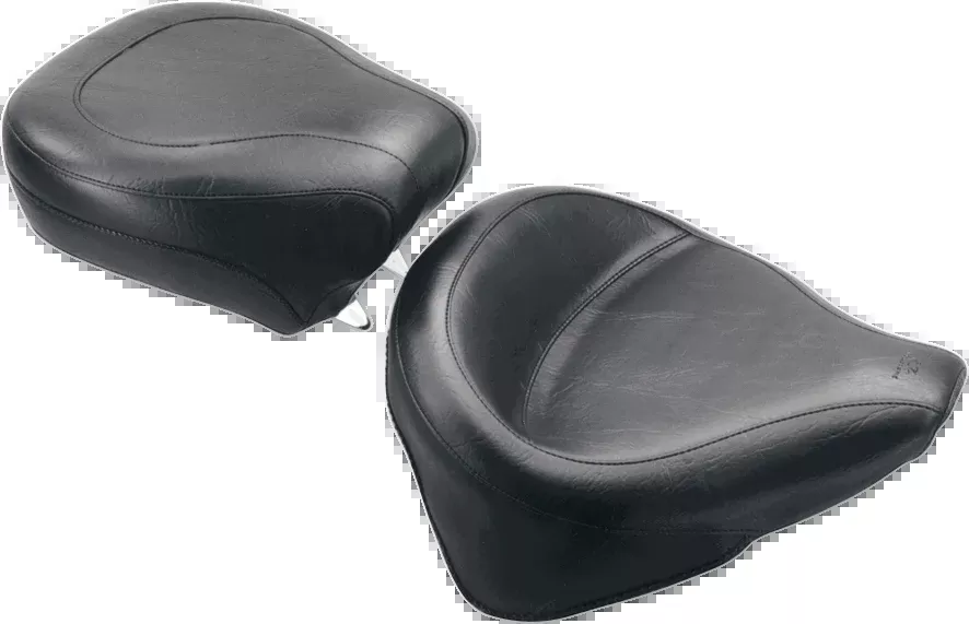 Mustang Wide Rear Seat - Smooth - Black - Softail '84-'99 - 75764