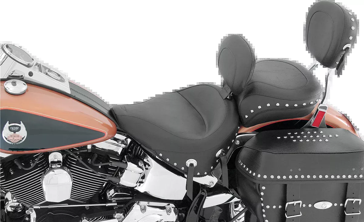 Mustang Wide Rear Seat - Studded - Black - FLST '00-'15 - 79486