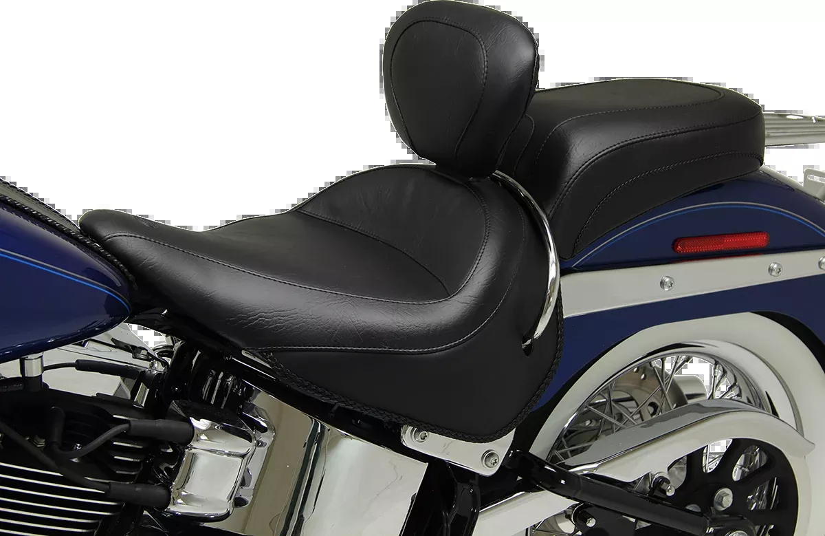 Mustang Wide Rear Seat - Studded - Black - FLST '05-'17 - 76236