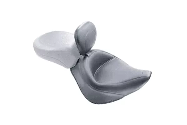 Mustang Wide Solo Seat with Driver Backrest for Cross Bones FLSTSB '08-17 w/ 200mm Wide Tire-Plain/Vintage