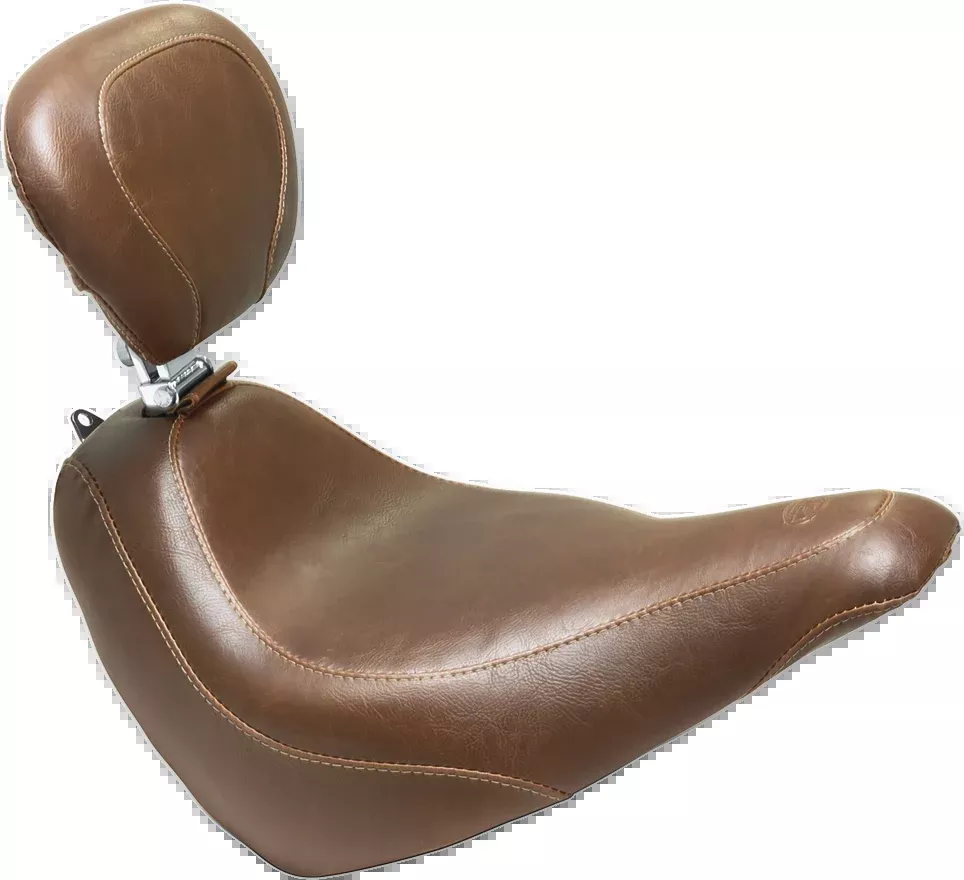 Mustang Wide Tripper™ Seat - with Driver's Backrest - Brown - FLSL '18-'21 - 83049