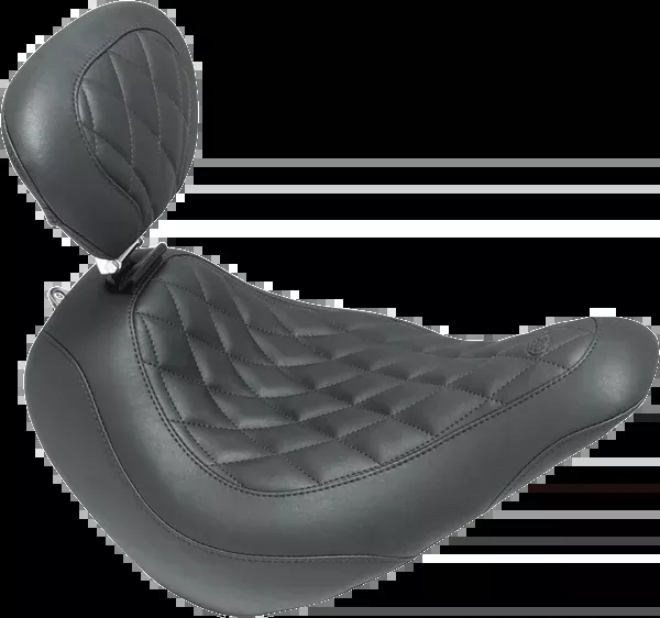 Mustang Wide Tripper™ Seat - with Driver's Backrest - Diamond Stitching - FXLR/FLSB '18-'25 - 83043